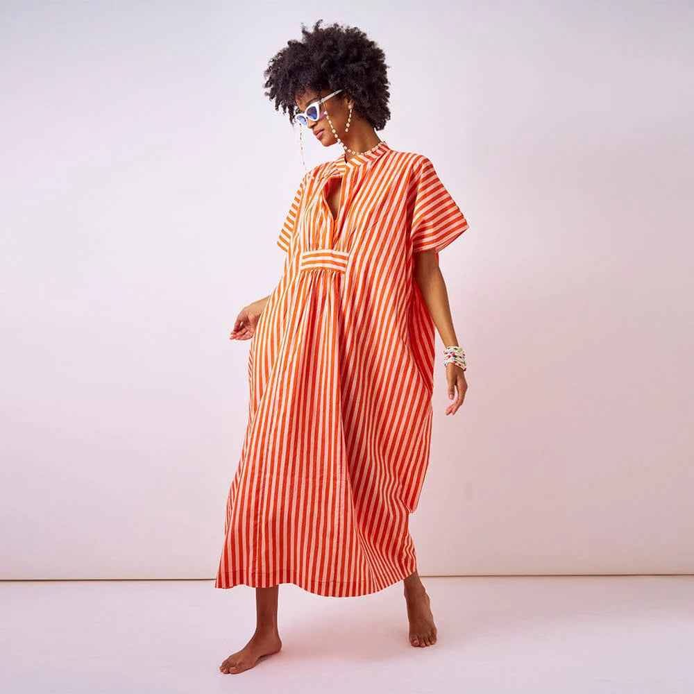 Margot Stripe Kaftan Dress