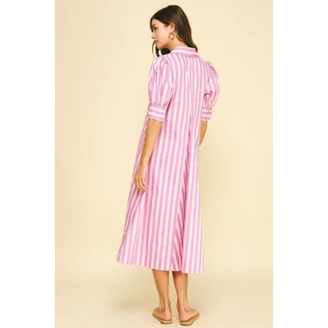 Astrid Striped Midi Dress