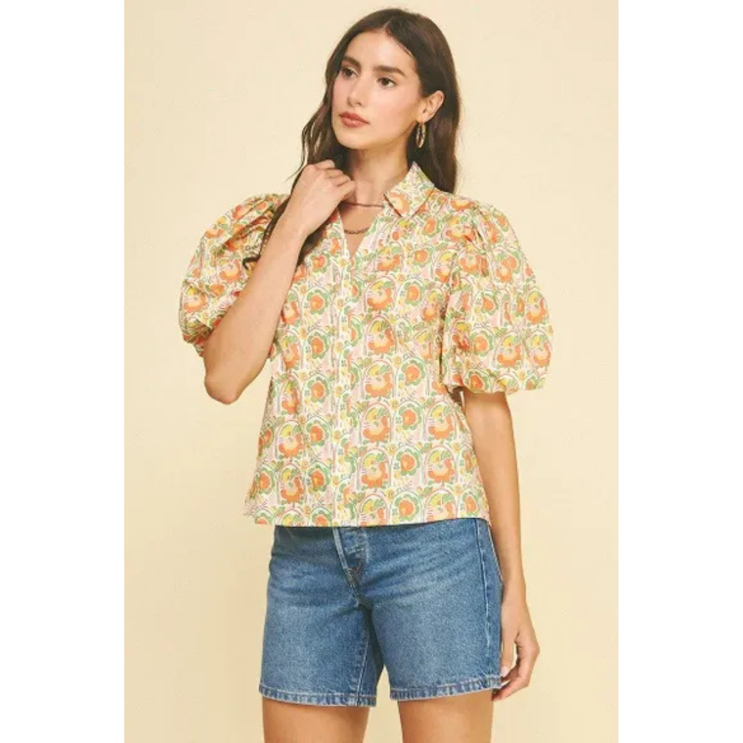 Blossom Puffed Sleeve Blouse