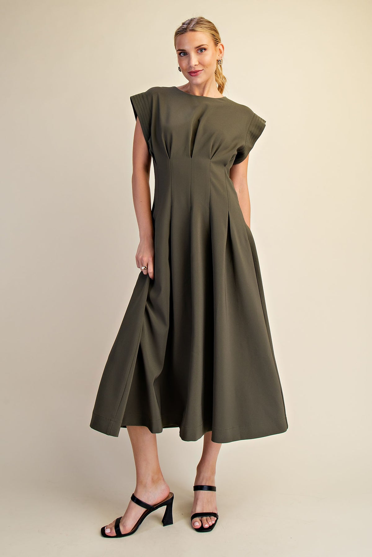 Pleated Midi Dress