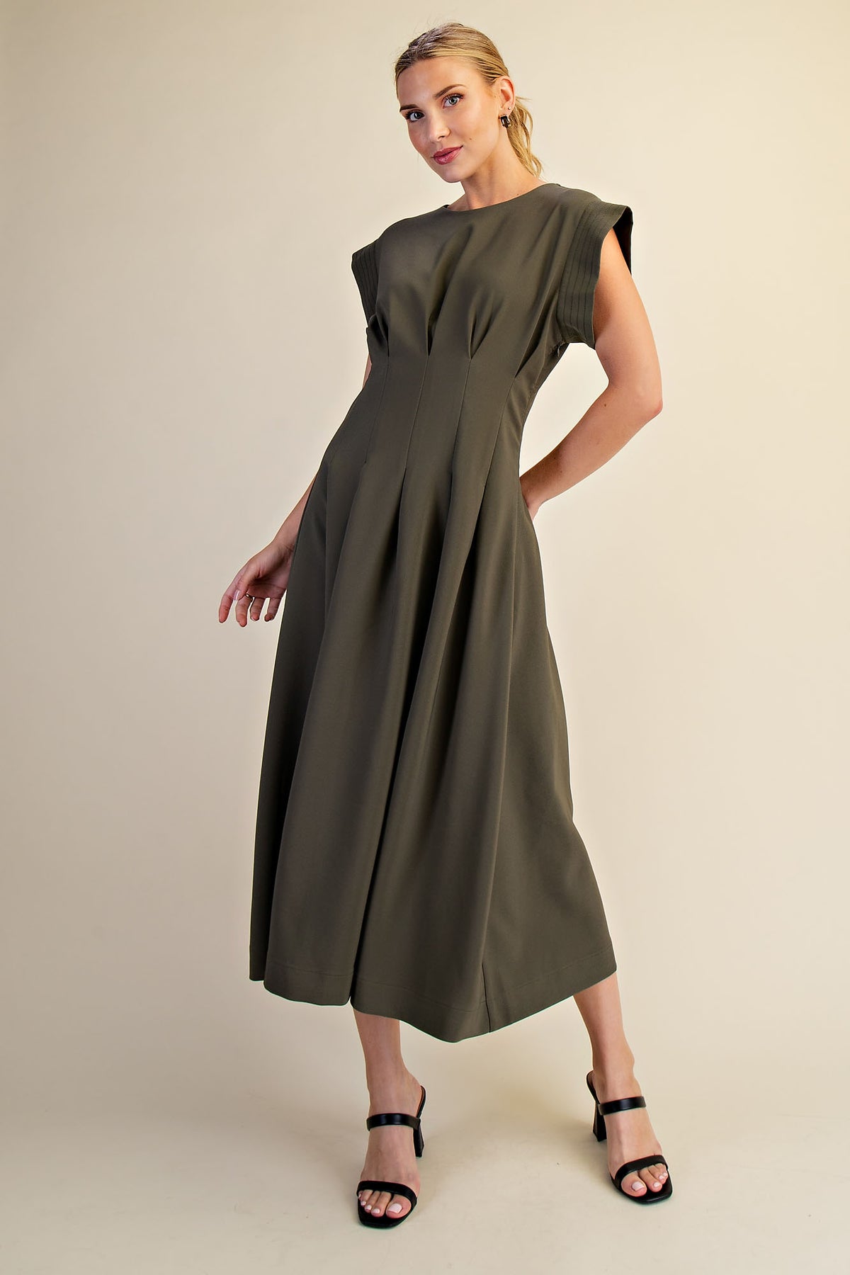 Pleated Midi Dress