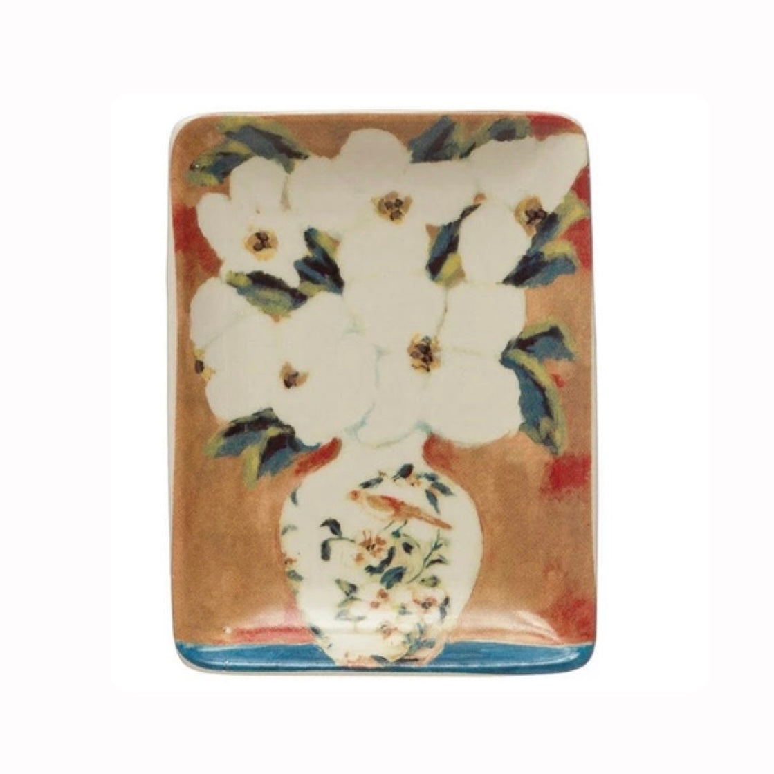 Hand Painted Flower Dish