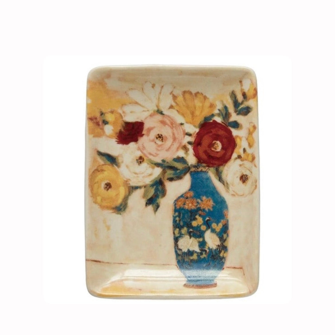 Hand Painted Flower Dish