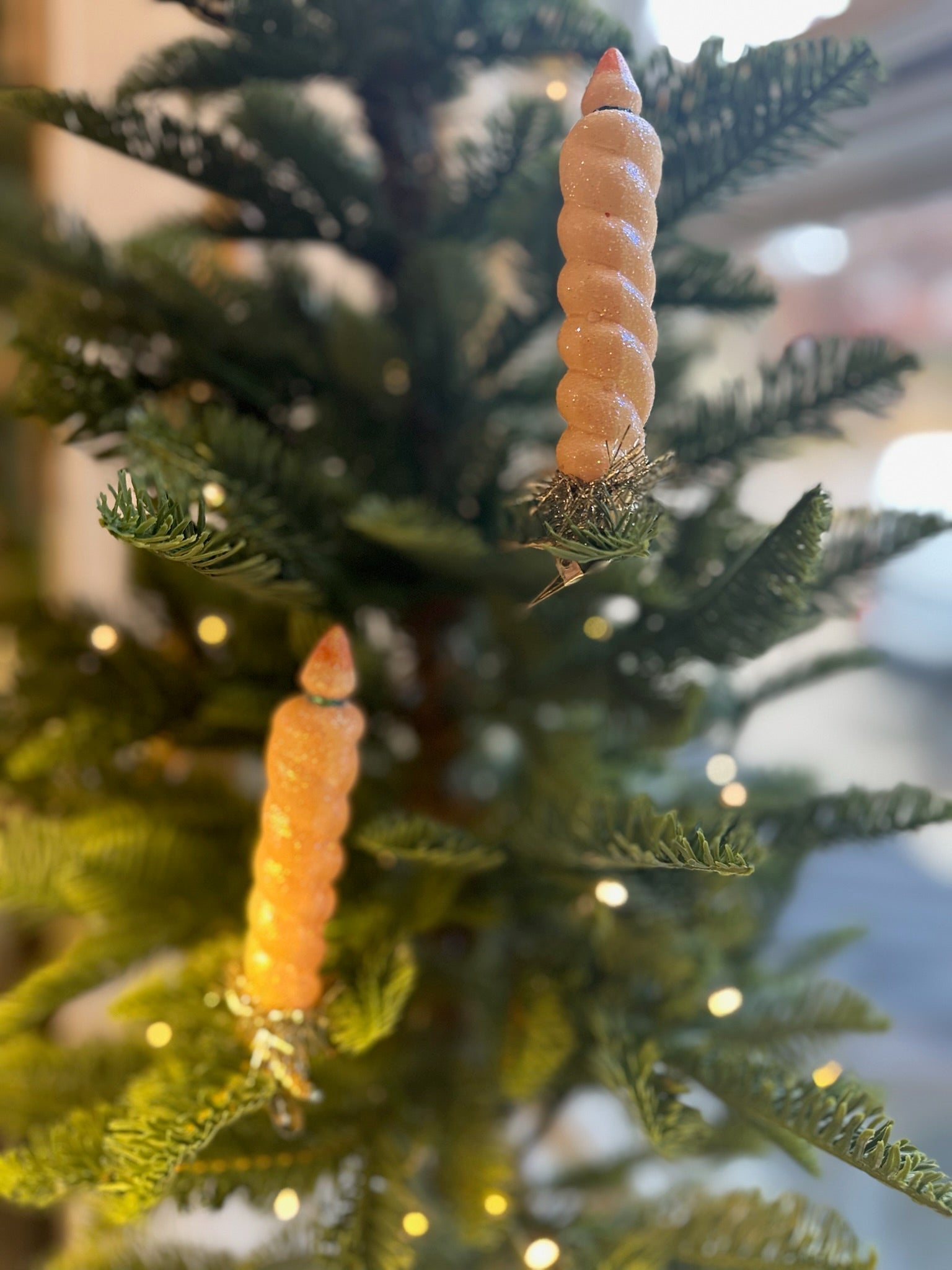 Twisted Glass Candle Clip Ornament