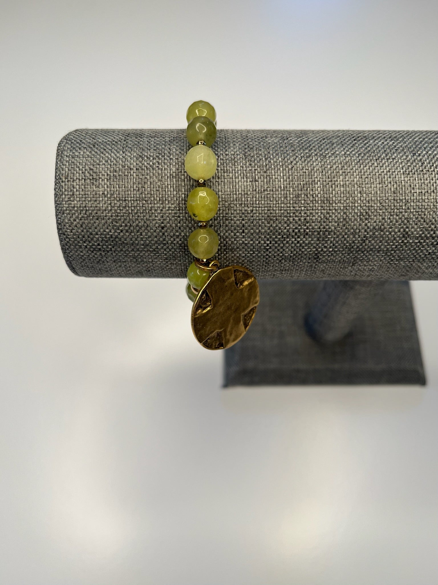 Beaded Cross Coin Bracelet