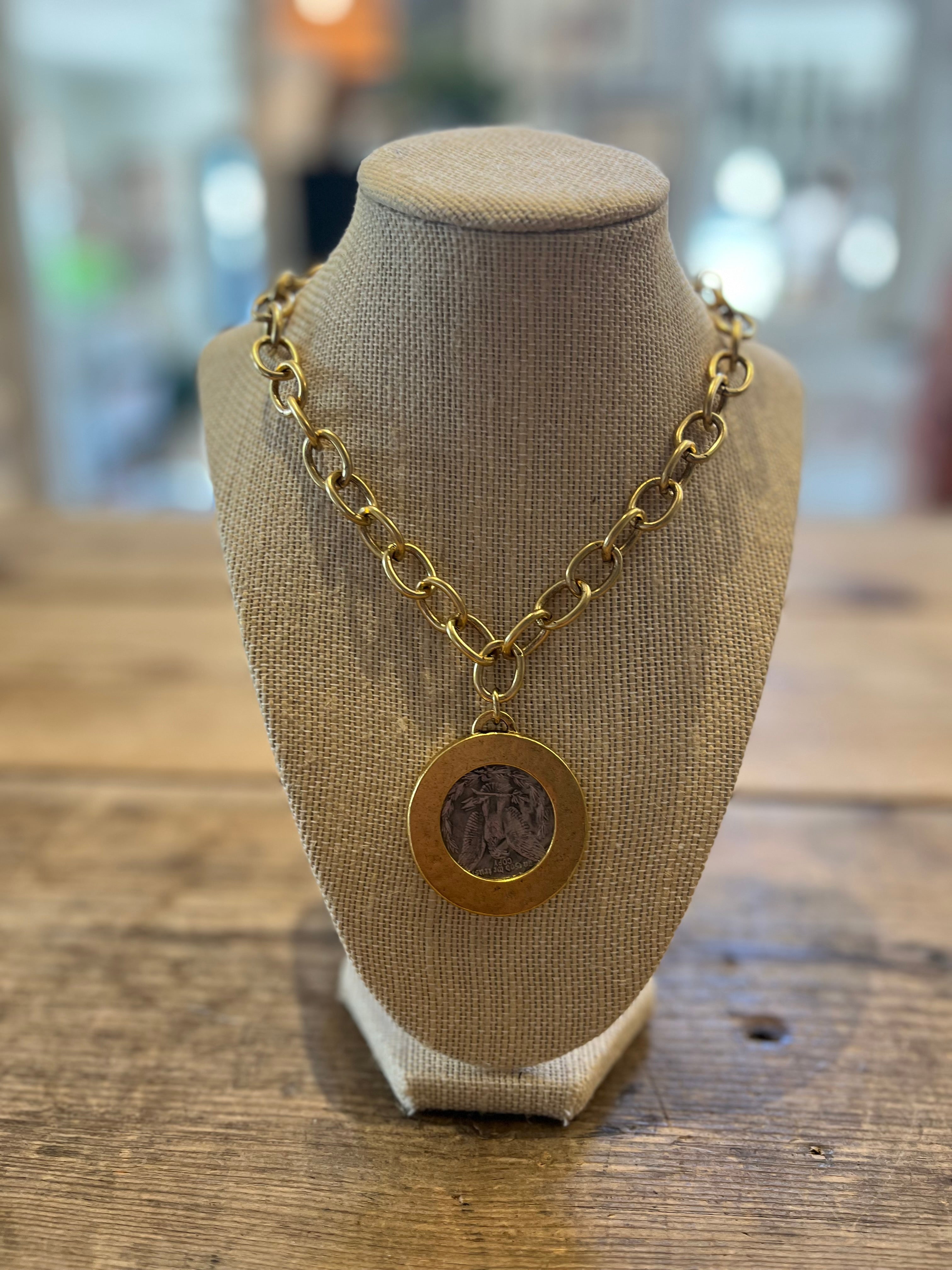 Silver Dollar Coin Necklace