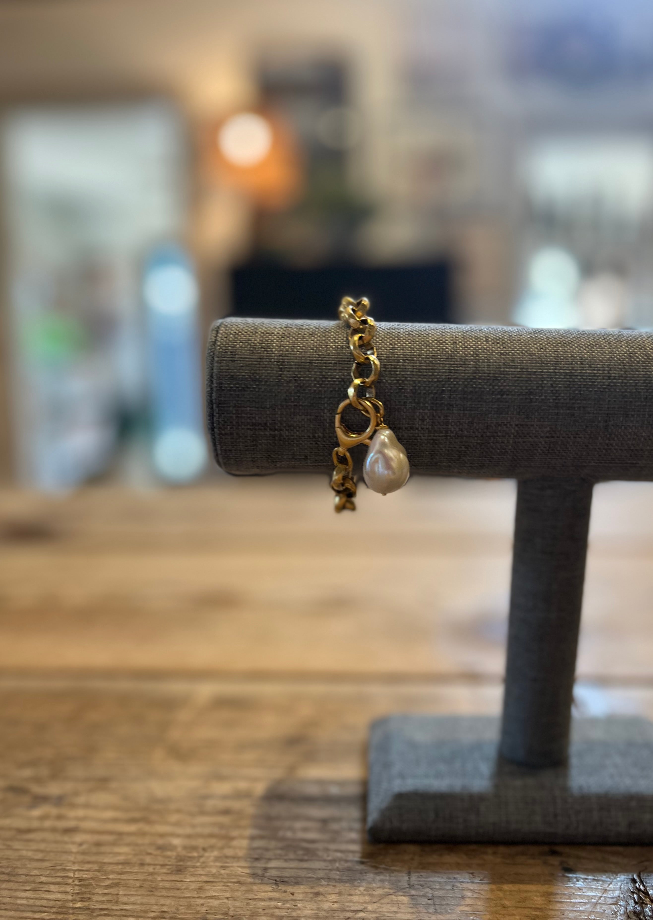 Baroque Pearl Charm Bracelet