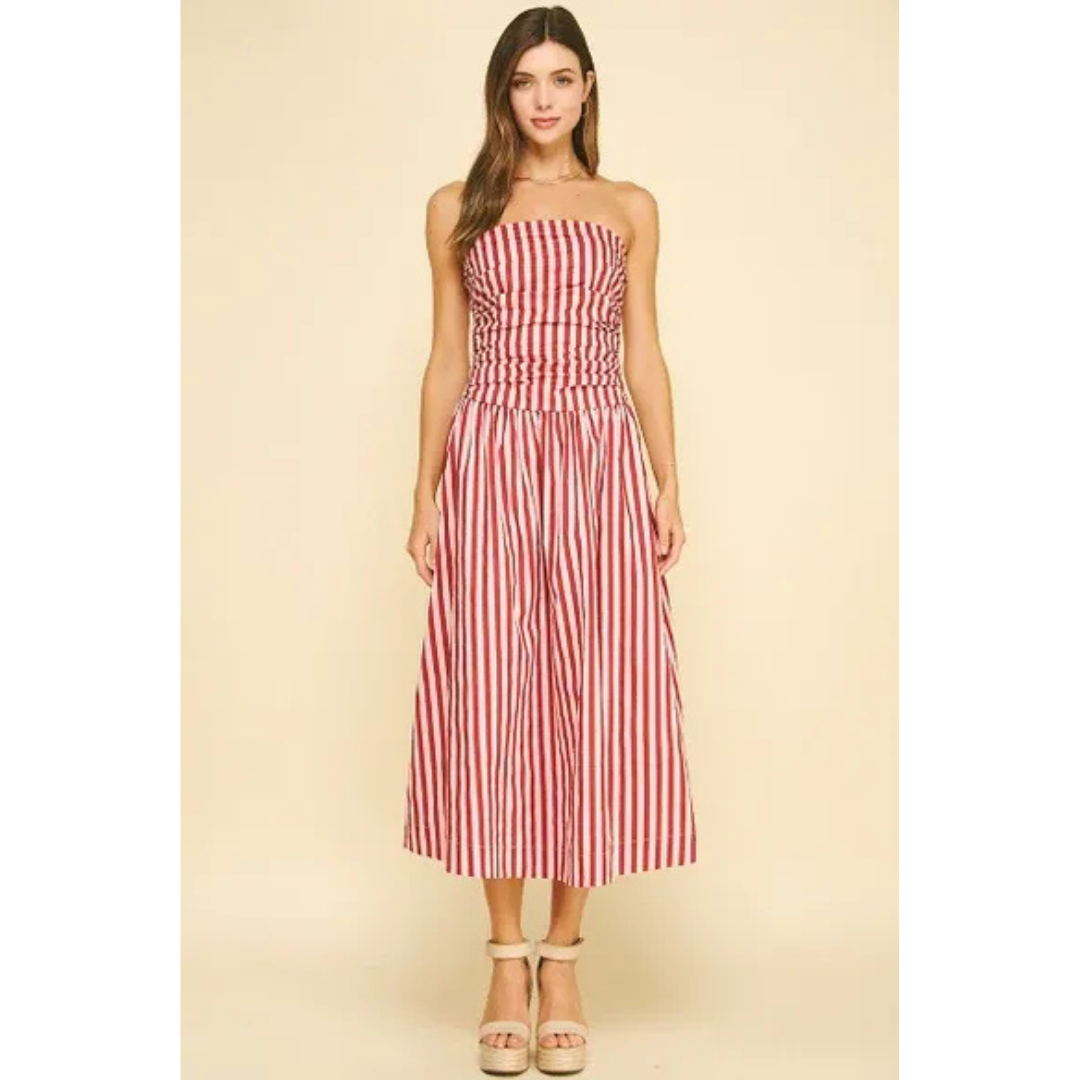 Jianna Striped Tube Dress
