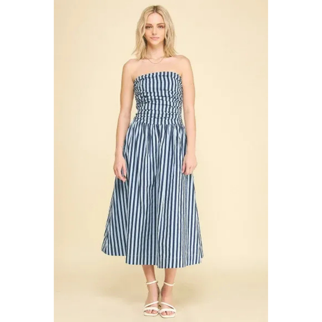 Jianna Striped Tube Dress