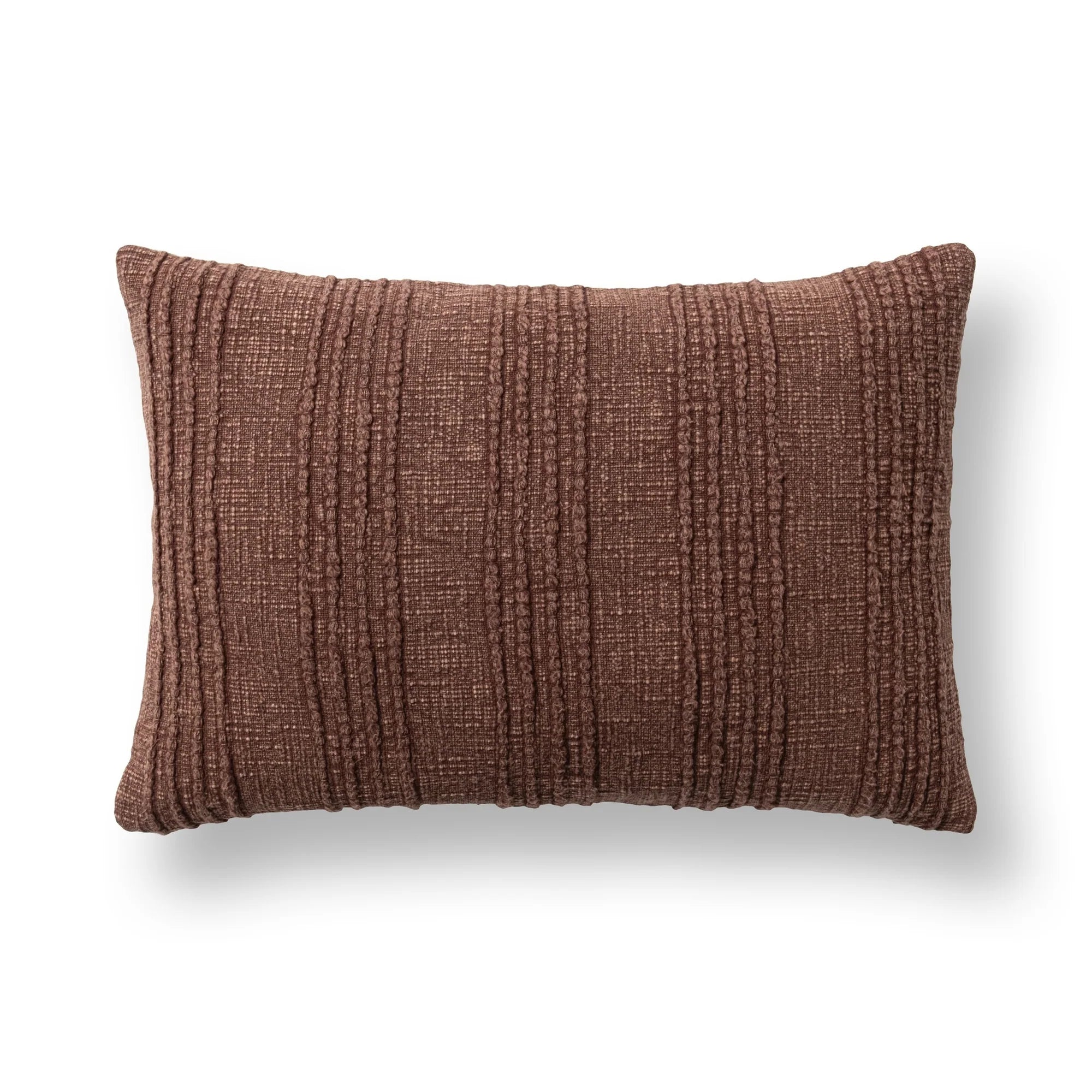 Striped Stonewashed Lumbar Pillow - Mahogany