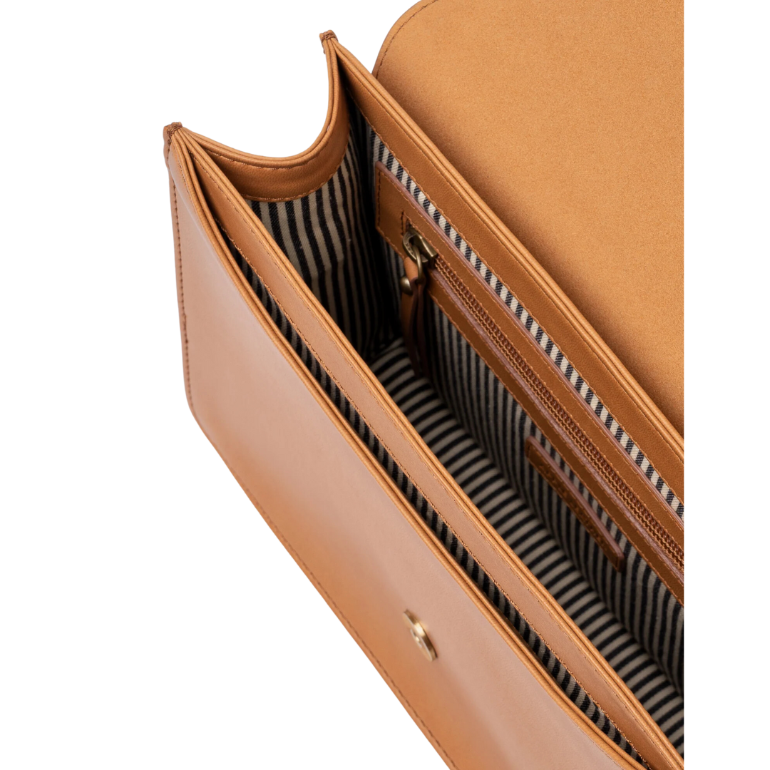 Audrey Cognac Apple Leather Bag
