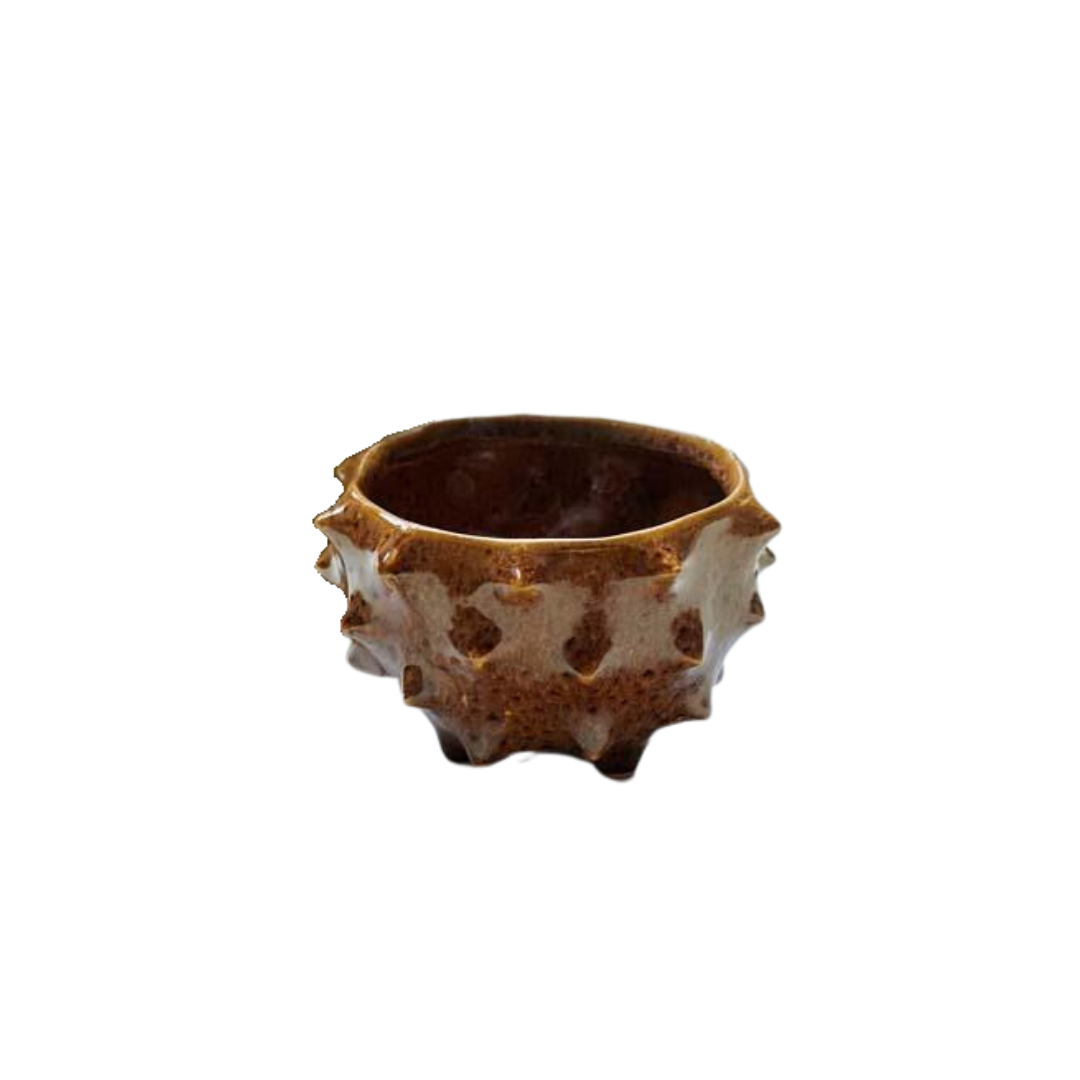 Glazed Brown Spike Bowl