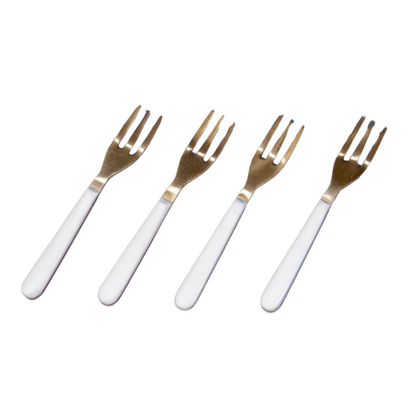 White and Gold Forks