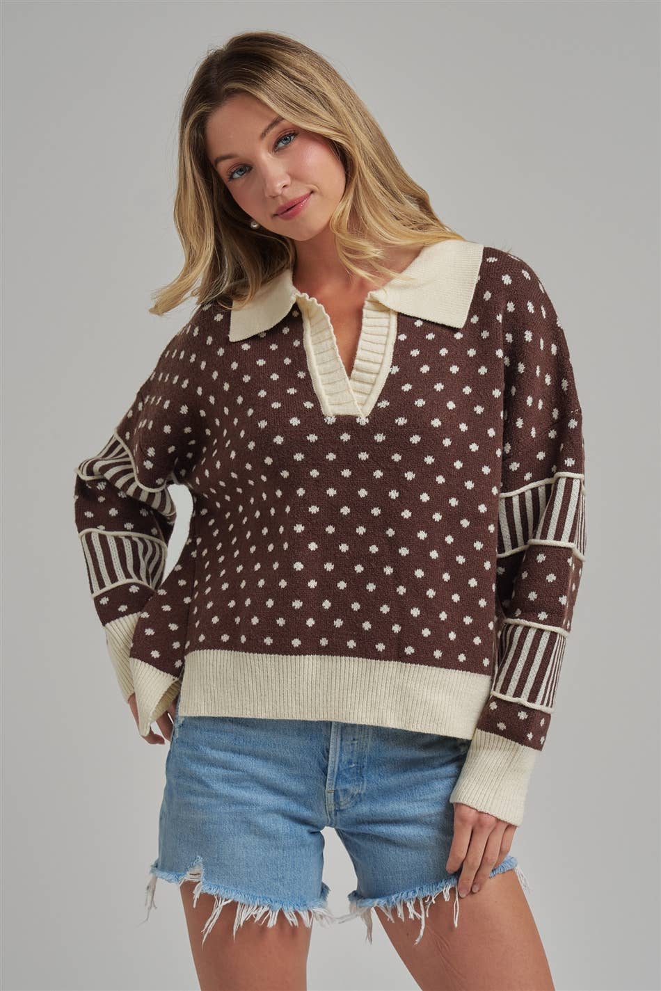 Polka Dot Loose Fit Sweater