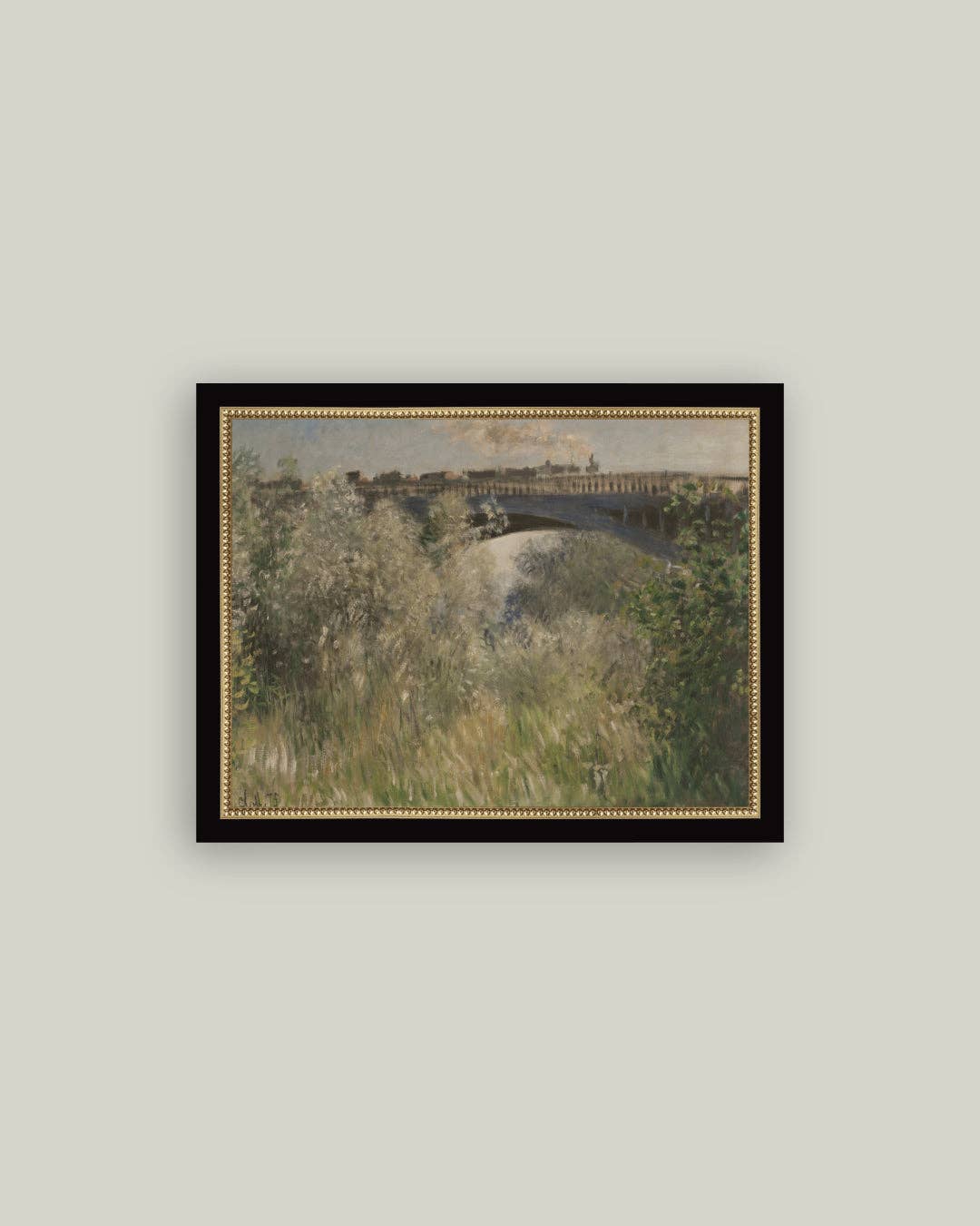 The Bridge at Argenteuil Framed Antique Art