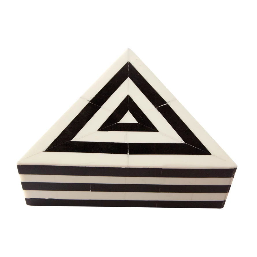 Triangular Black and White Resin Box