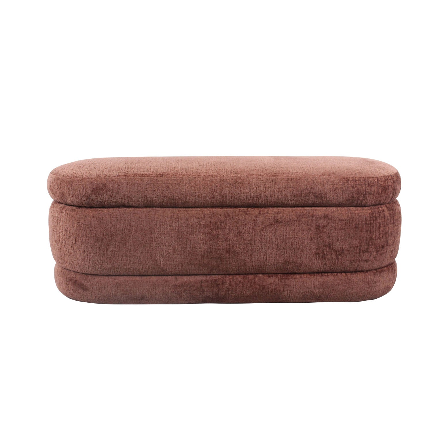 Caramel Chenille Storage Bench