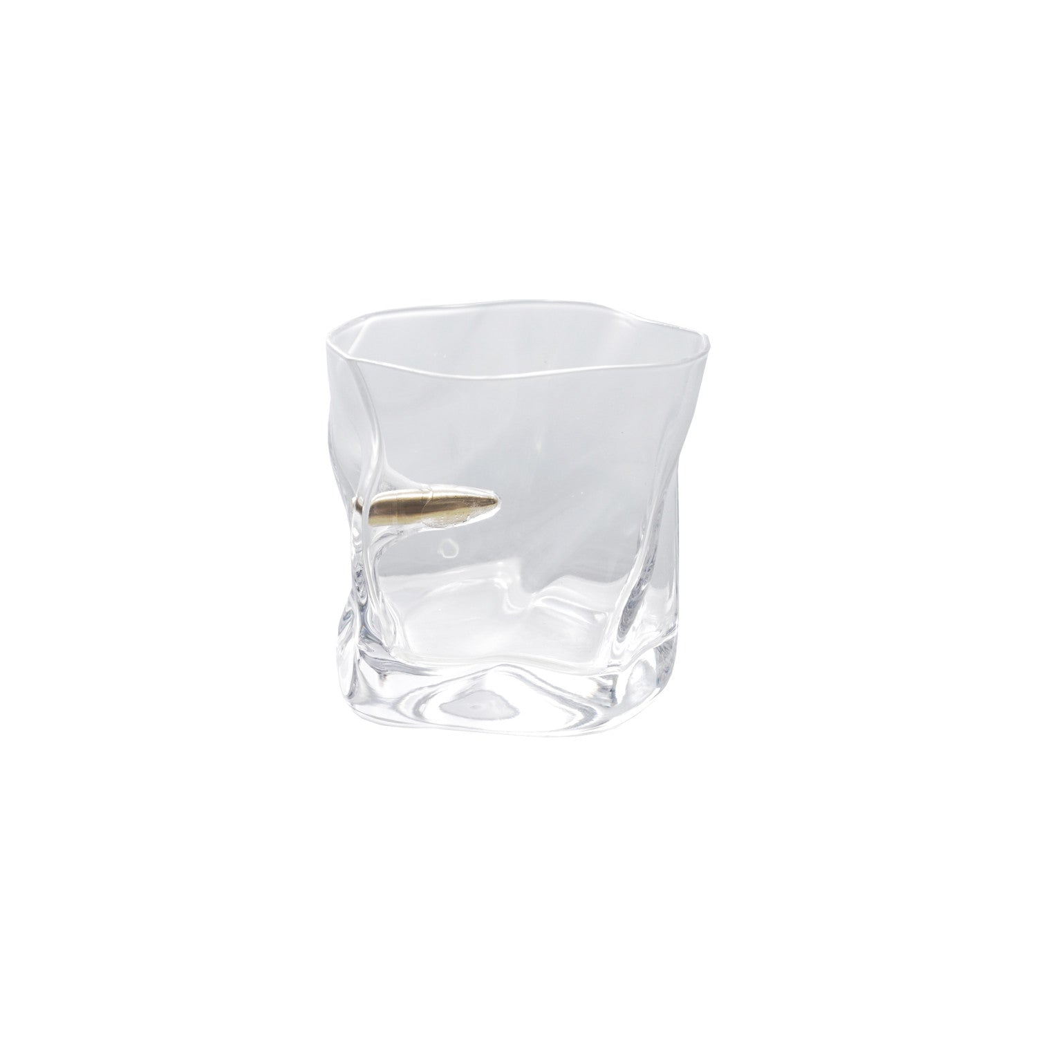 Whiskey Glass with Embedded Gold Finish Bullet