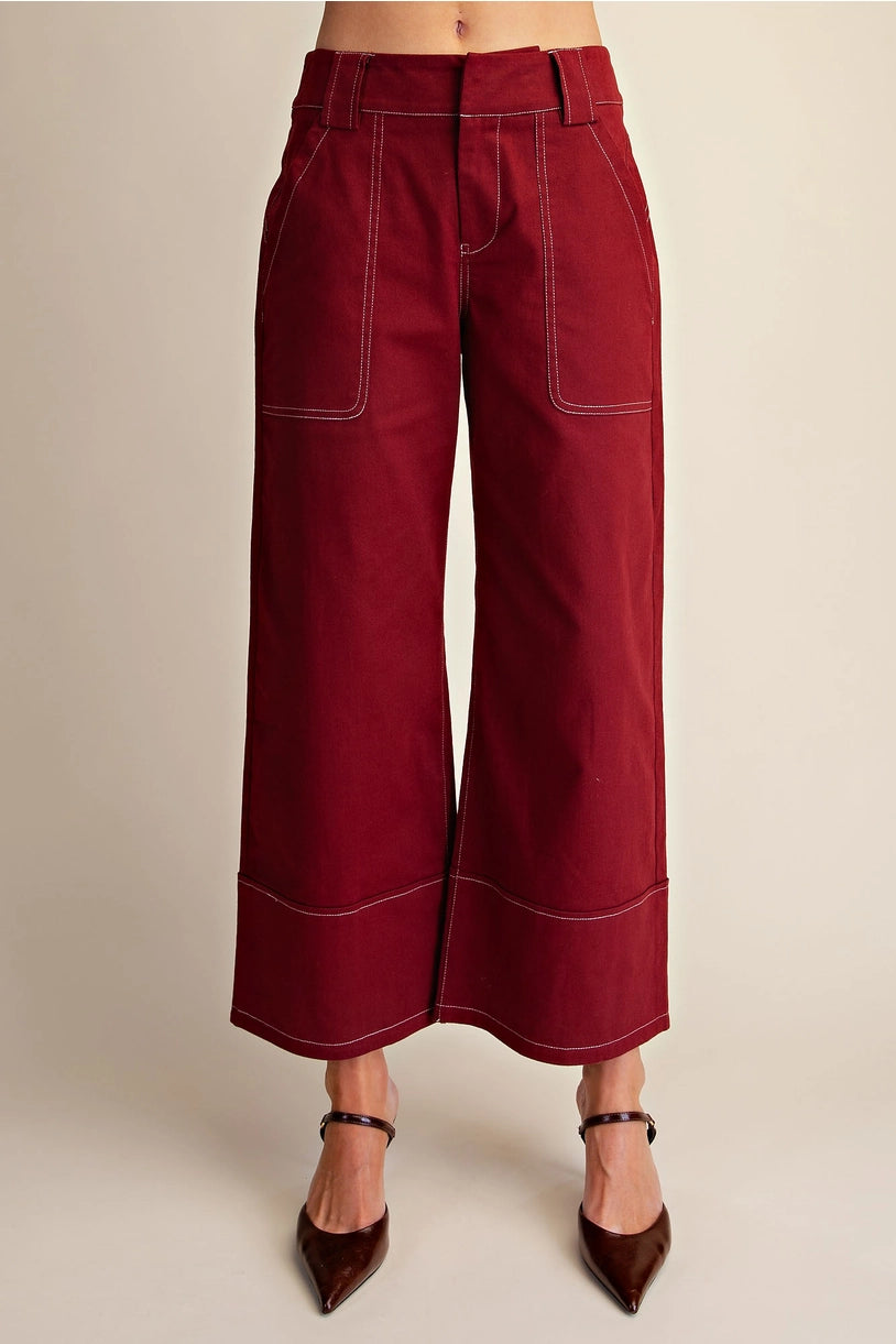 High Rise Stitch Detail Jeans
