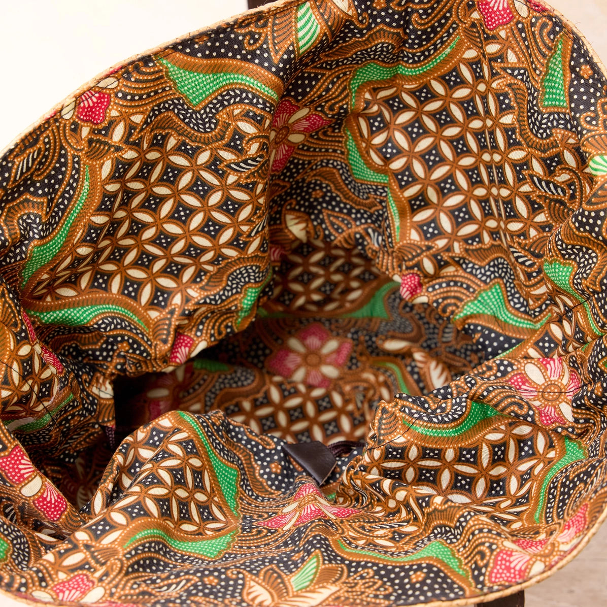 Rattan Drawstring Basket Bag
