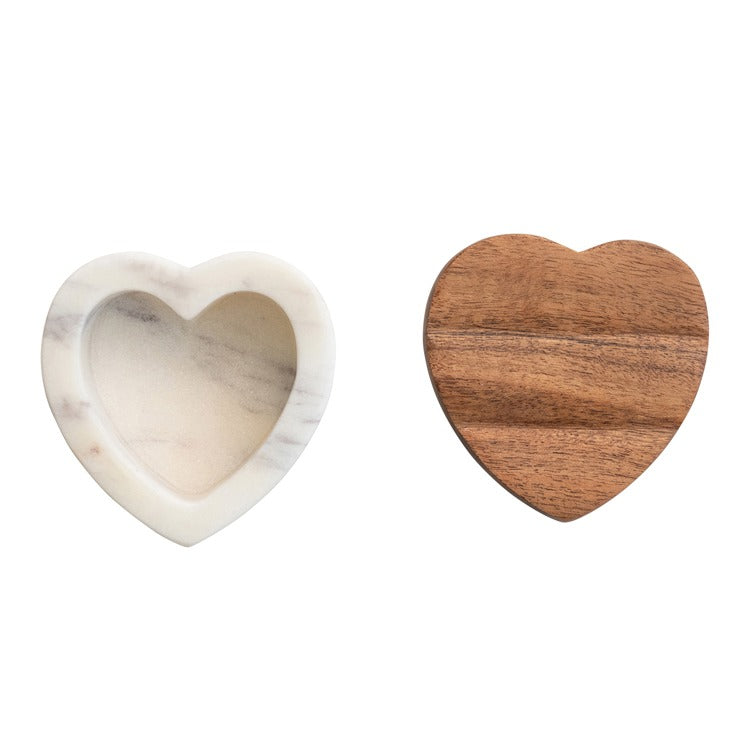 Marble Heart Trinket Box