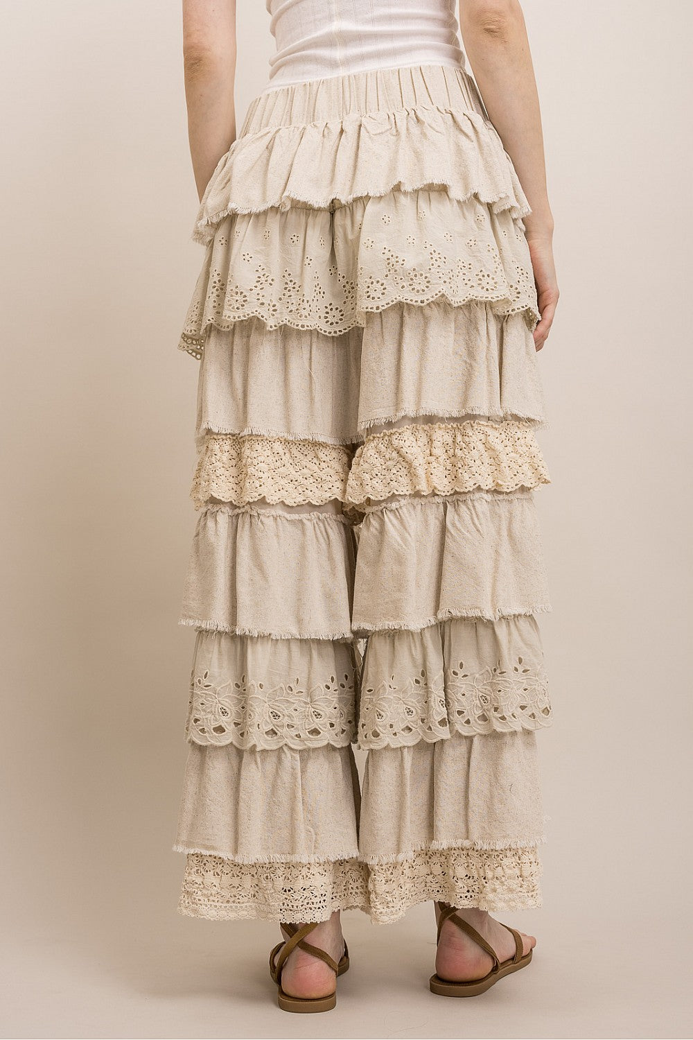 Tiered Lace Ruffle Pants