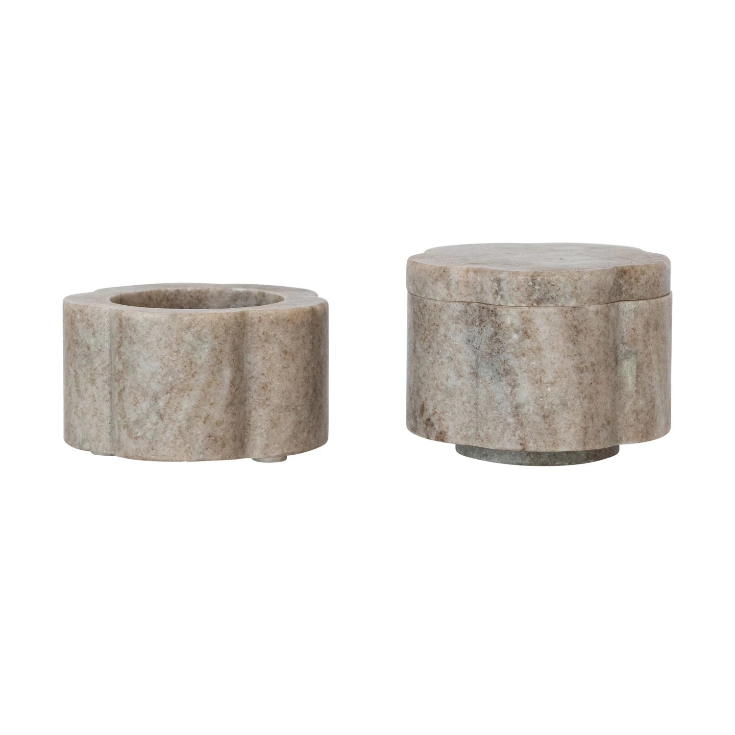 Scalloped Marble Pinch Pot