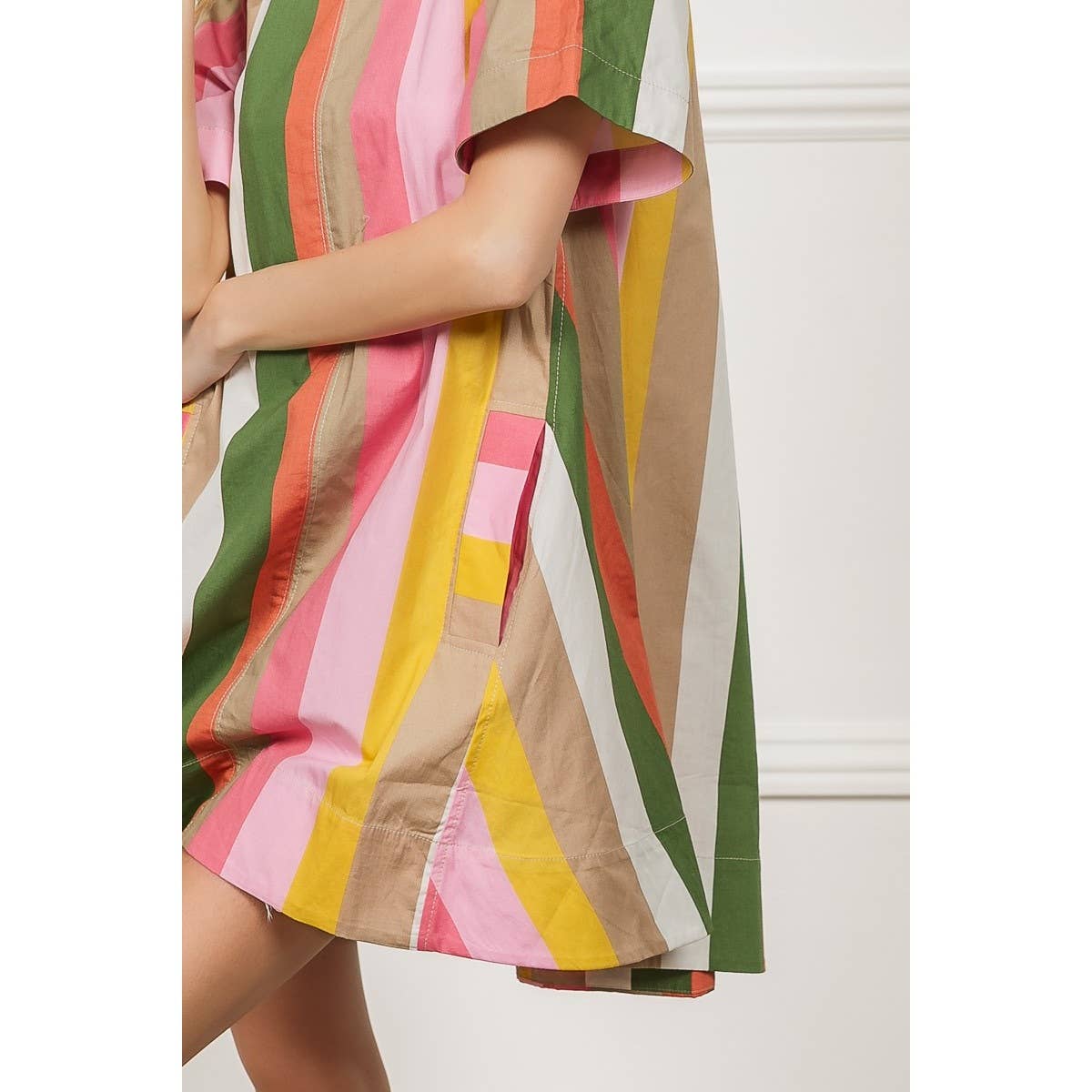 Striped Flared Midi Dress