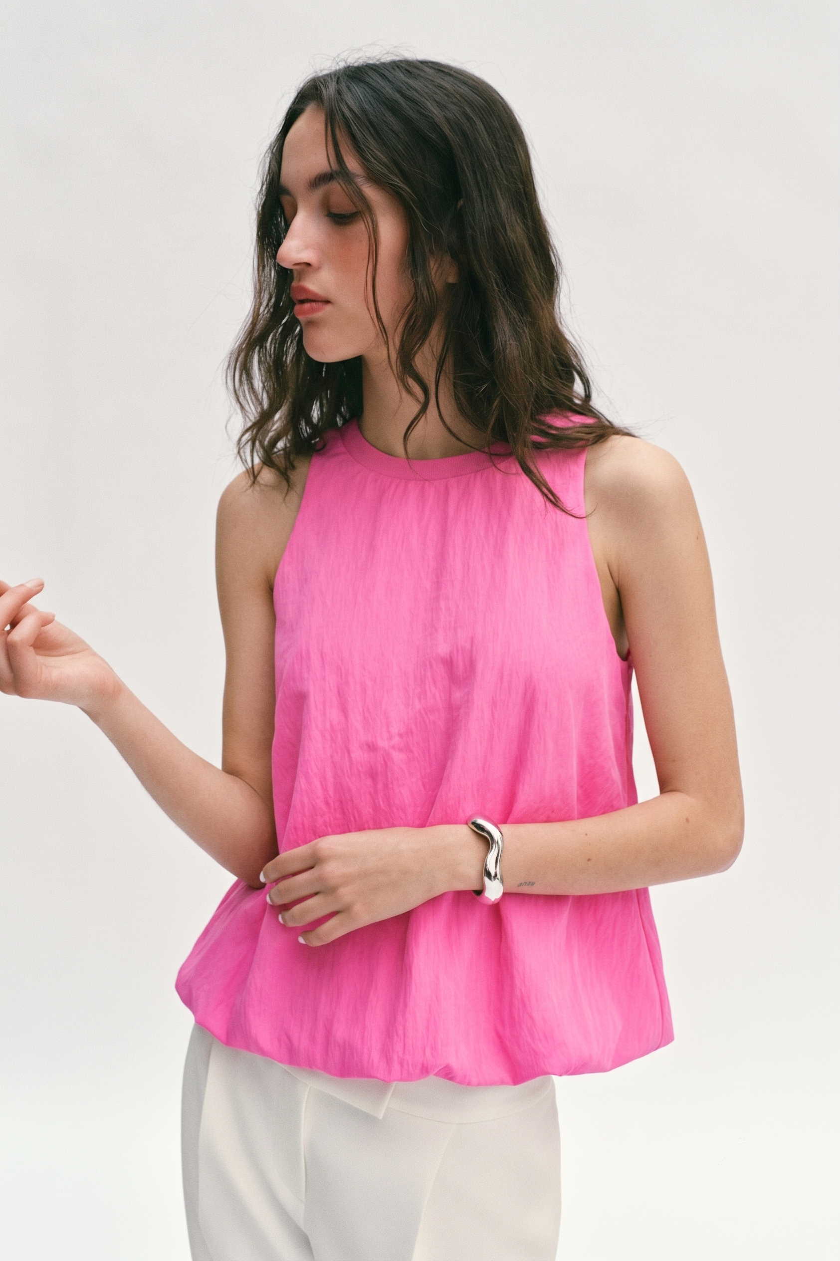 Sleeveless Crew-Neck Top