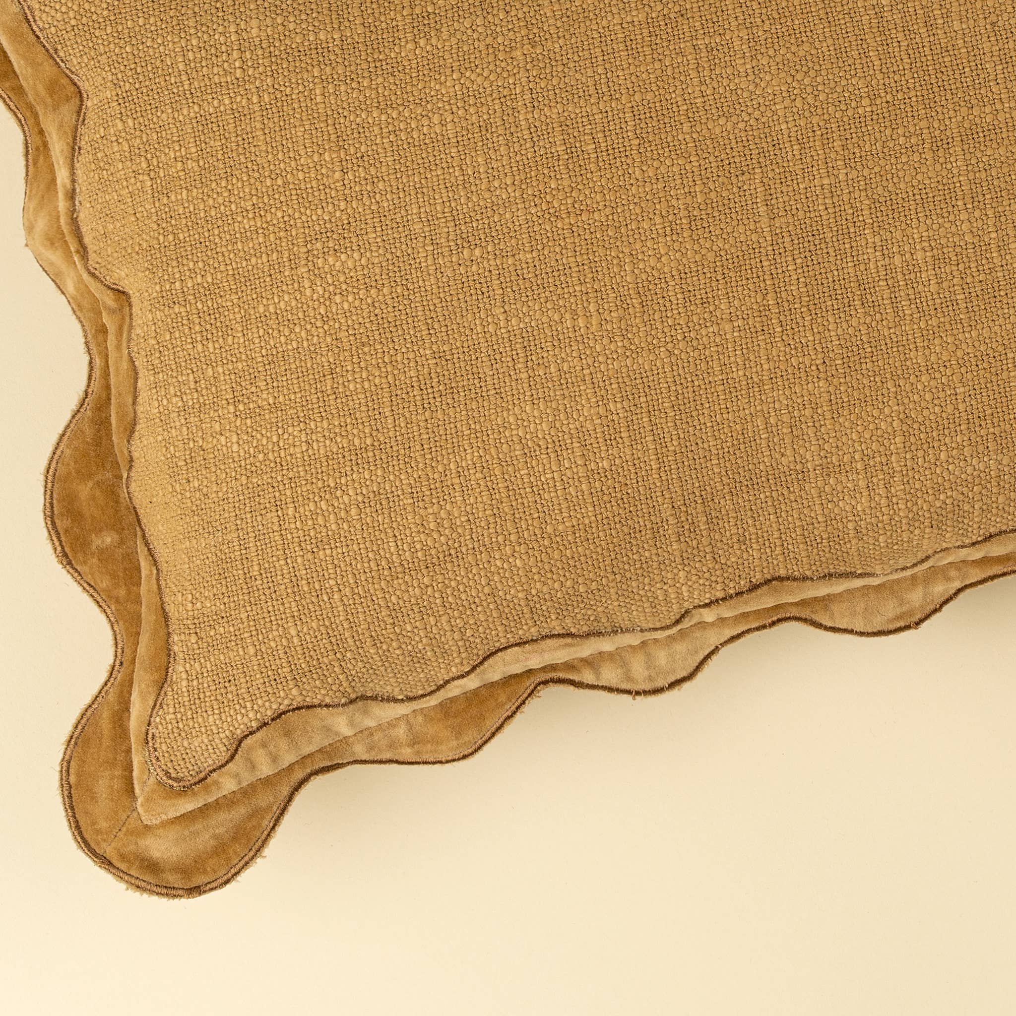 Velvet Scallop Trim Pillow