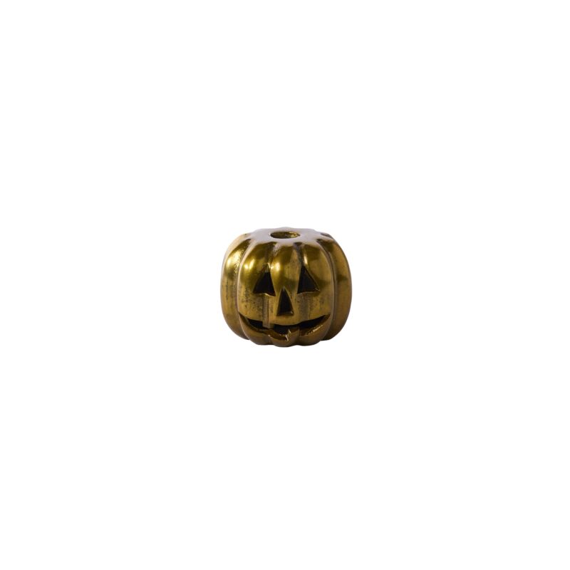 Carved Gold Pumpkin Candleholder