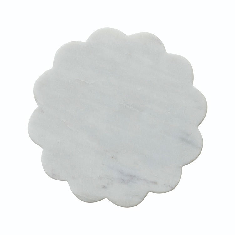 Round Scalloped Marble Tray