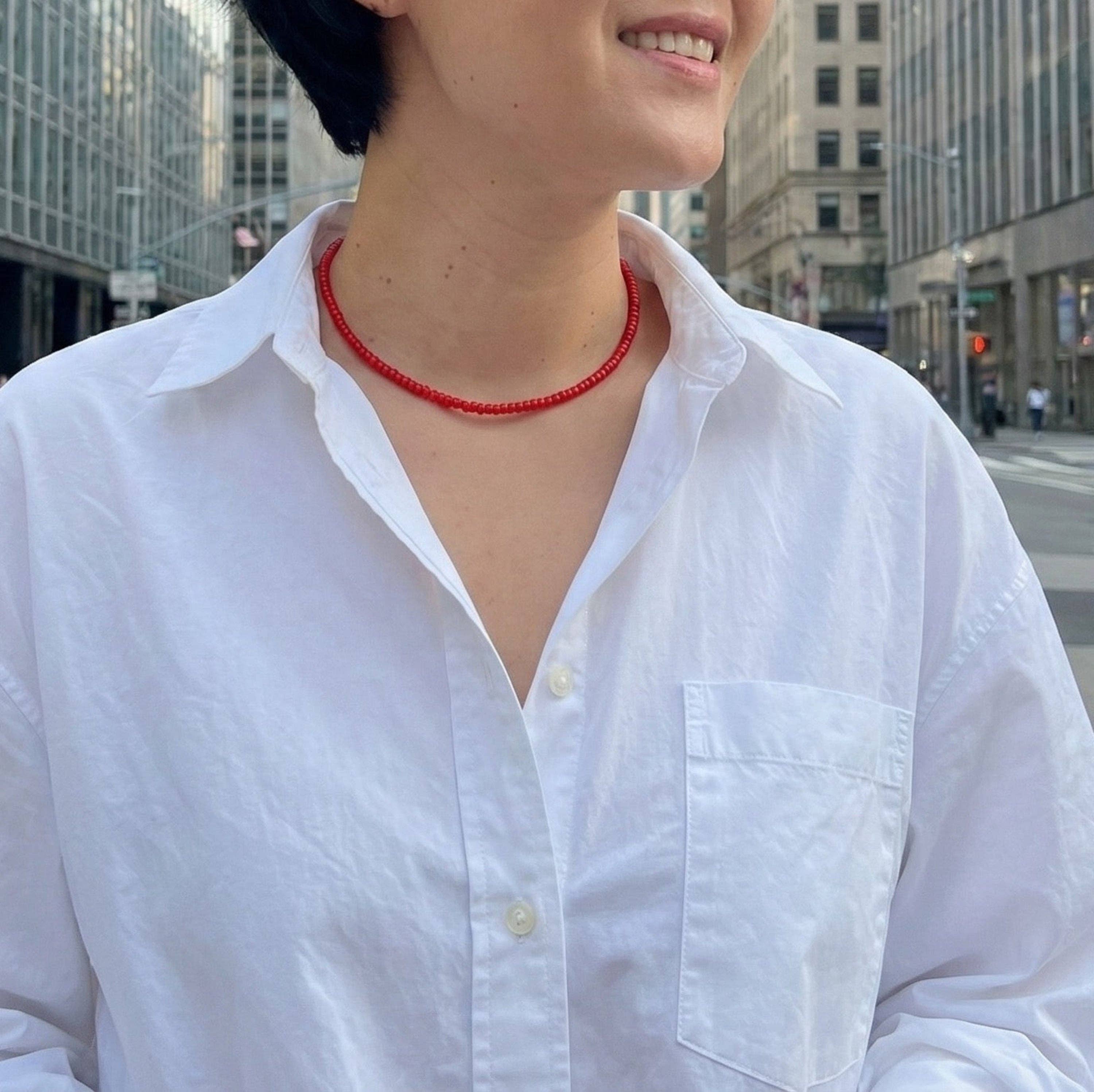 Perfect Red Beaded Necklace