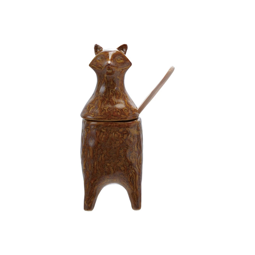 Stoneware Fox Shaped Jar