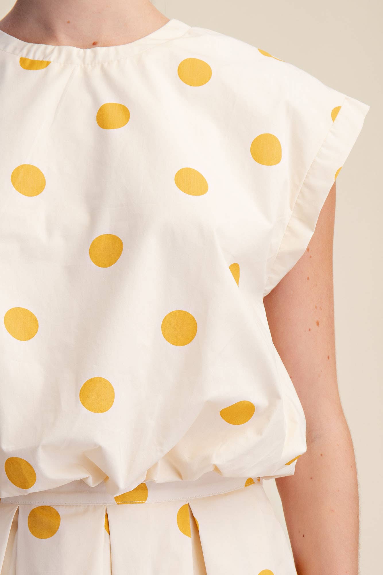Polka Dot Bubble Crop Top