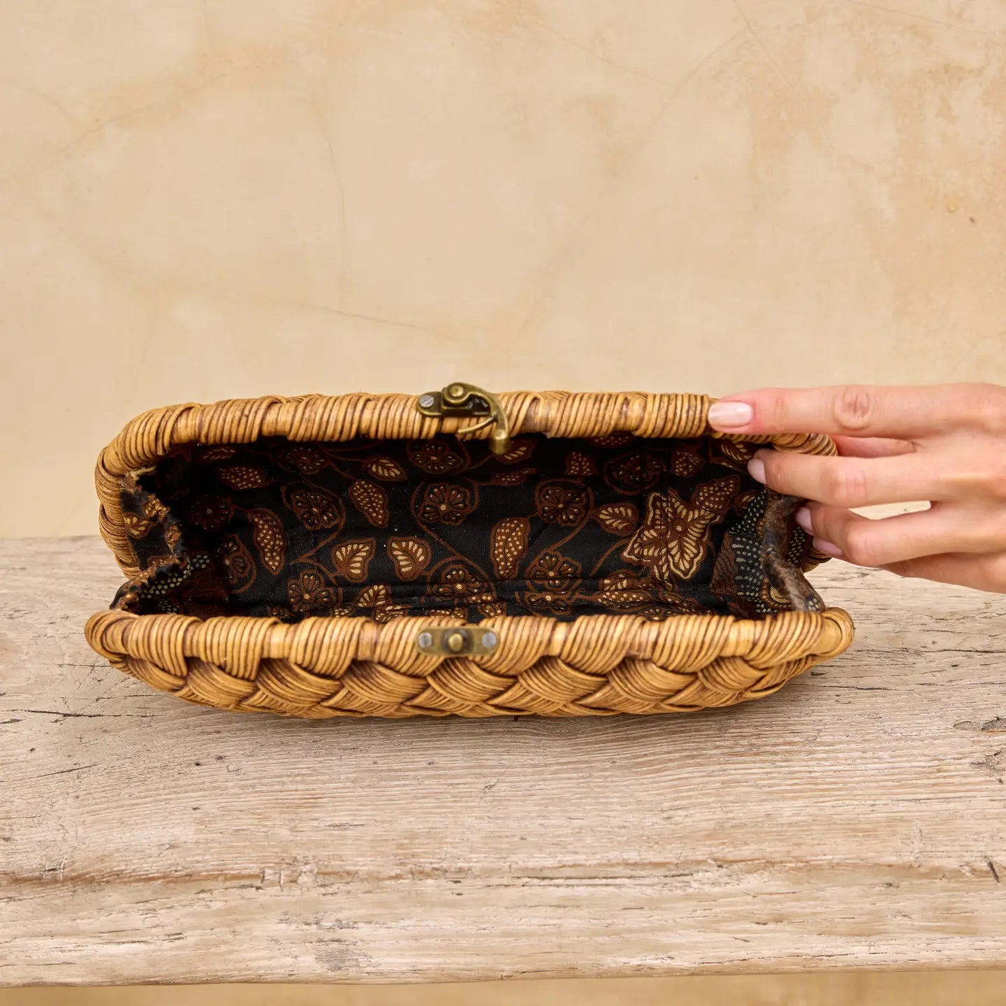 Rattan Weave Clutch