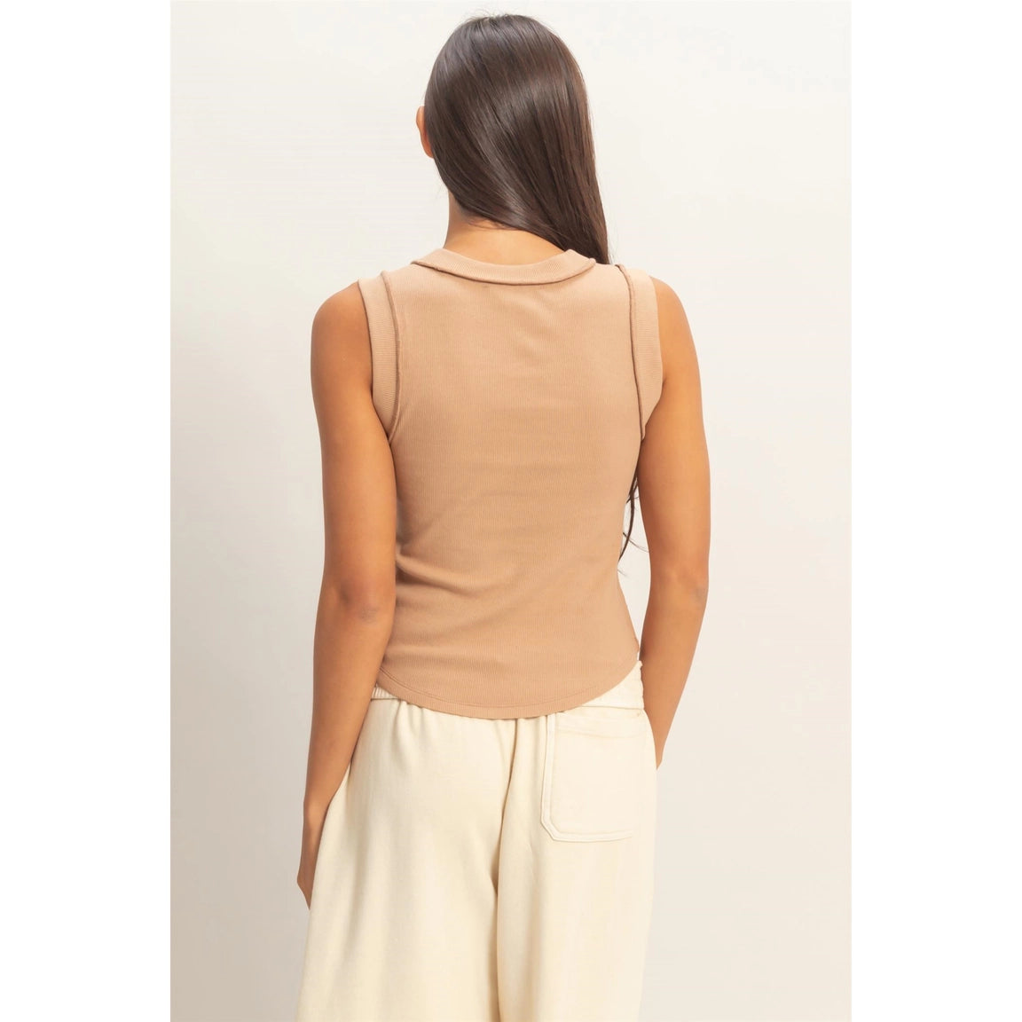 Taupe Seam Detail Tank