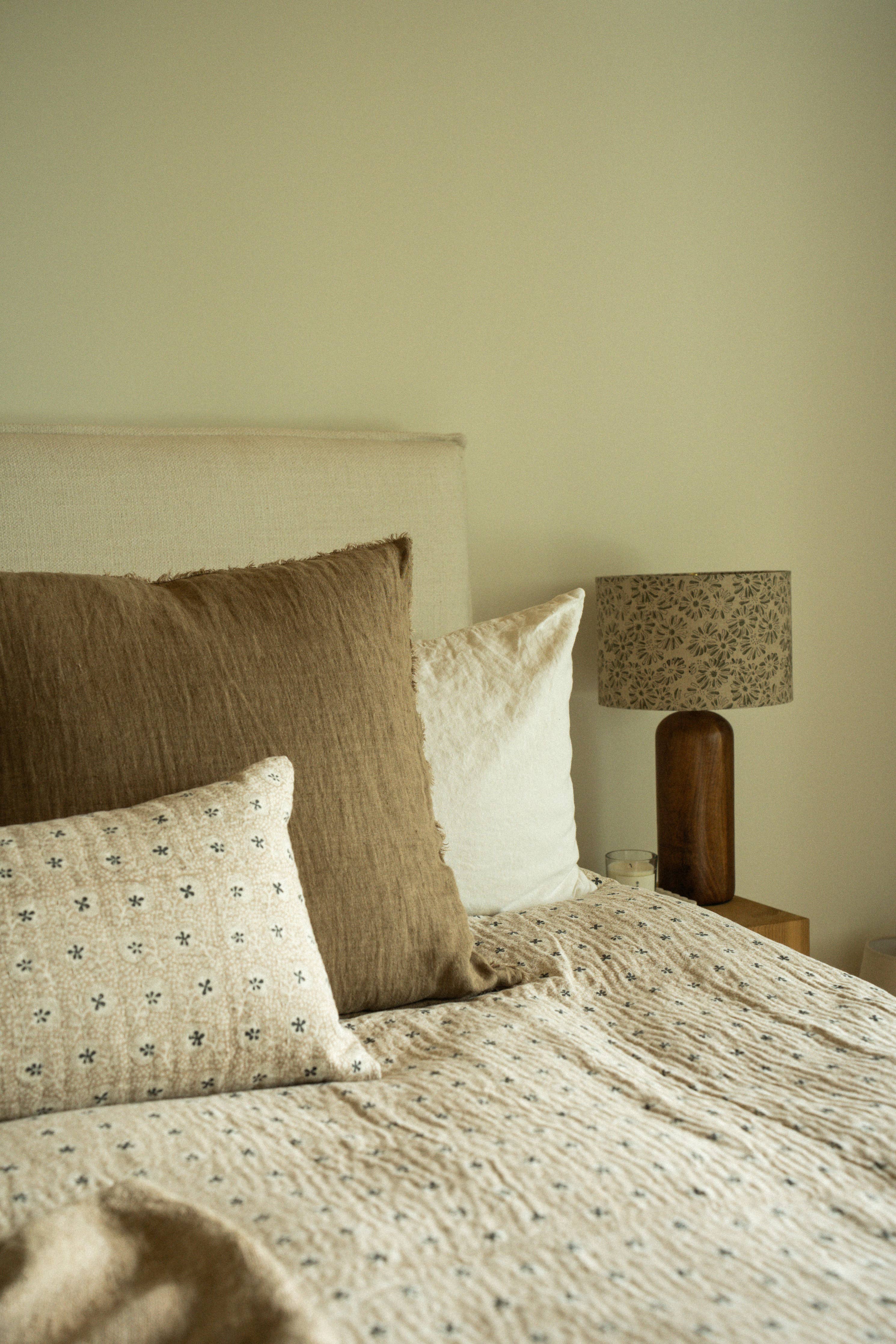 Clover Block Print Kantha Pillow