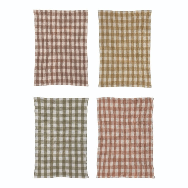 Gingham Waffle Weave Tea Towel