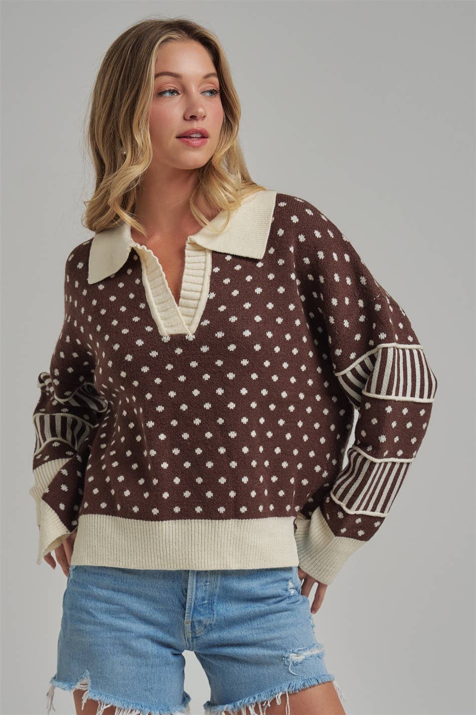 Polka Dot Loose Fit Sweater