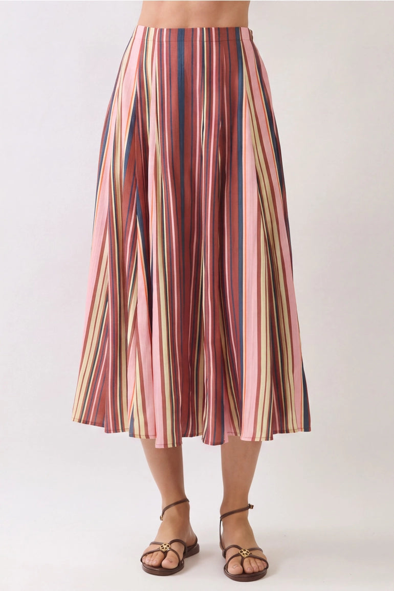 Multi Stripe Midi Skirt & Crop Top
