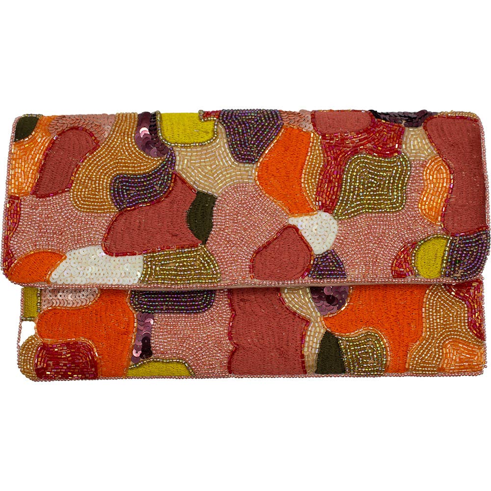 Abstract Beaded Clutch