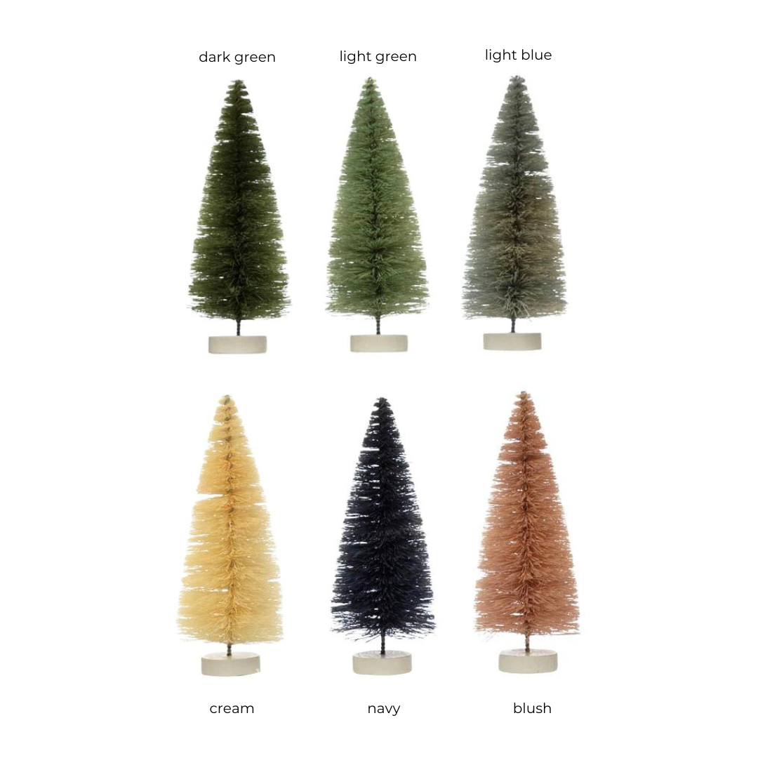 Set of 12 Muted Bottle Brush Trees