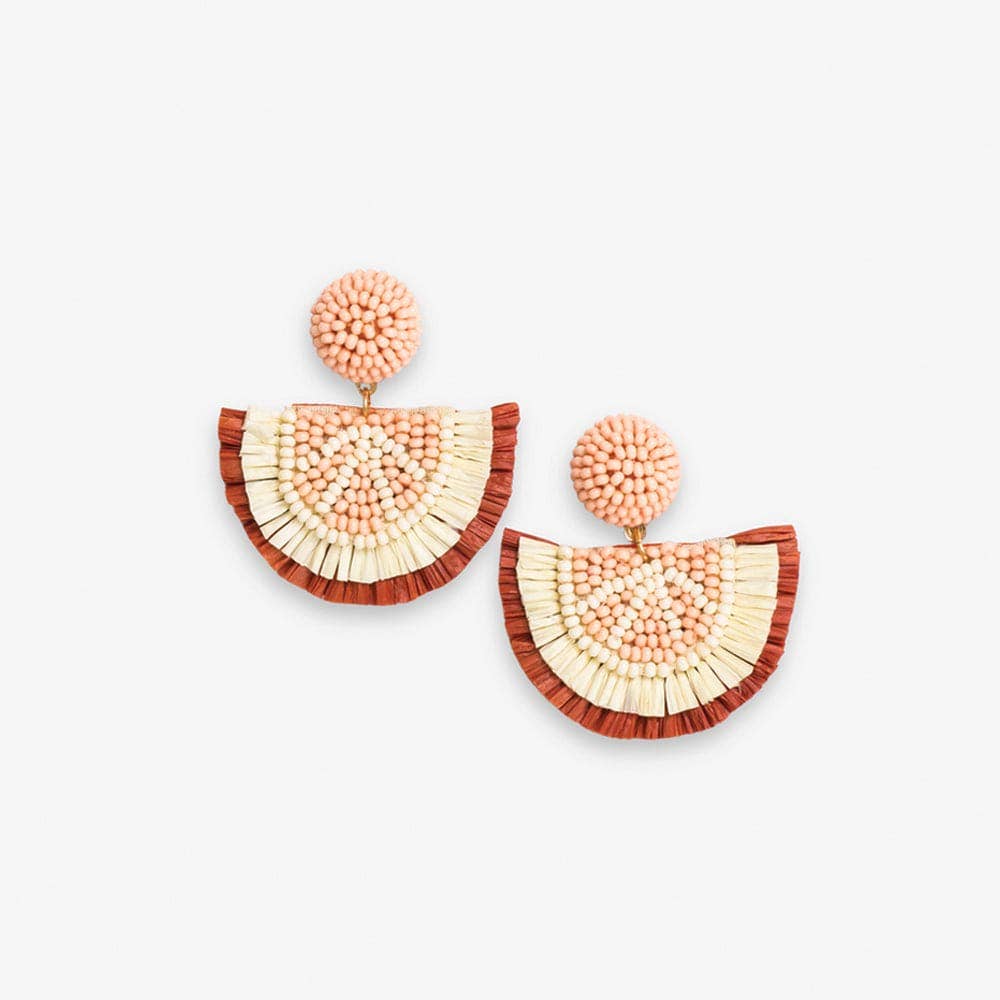 Grapefruit Raffia Drop Earrings