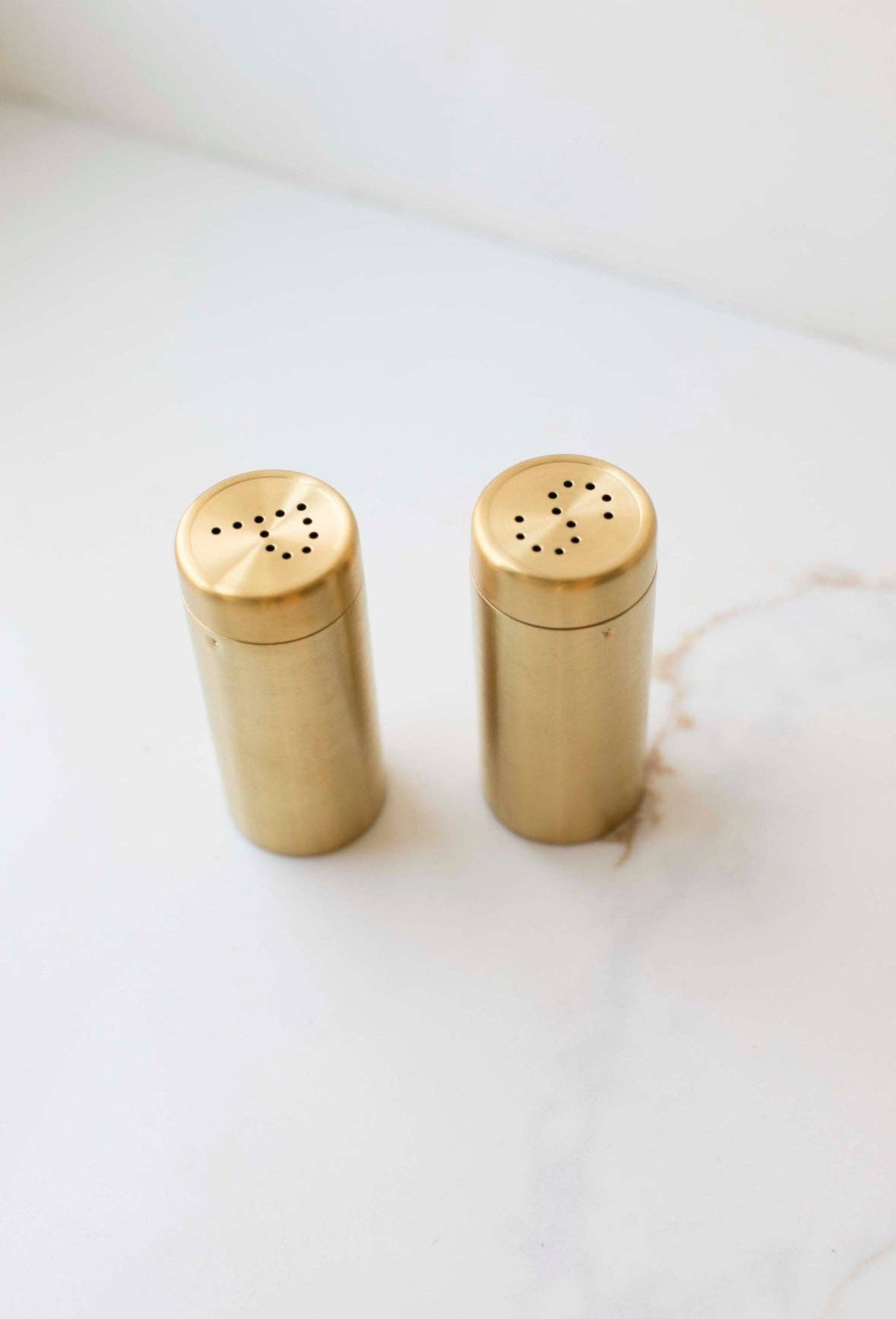 Gold Stainless Steel Salt and Pepper Shakers