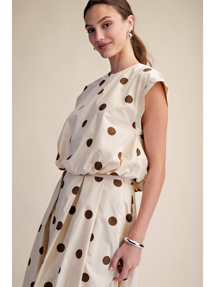 Polka Dot Bubble Crop Top