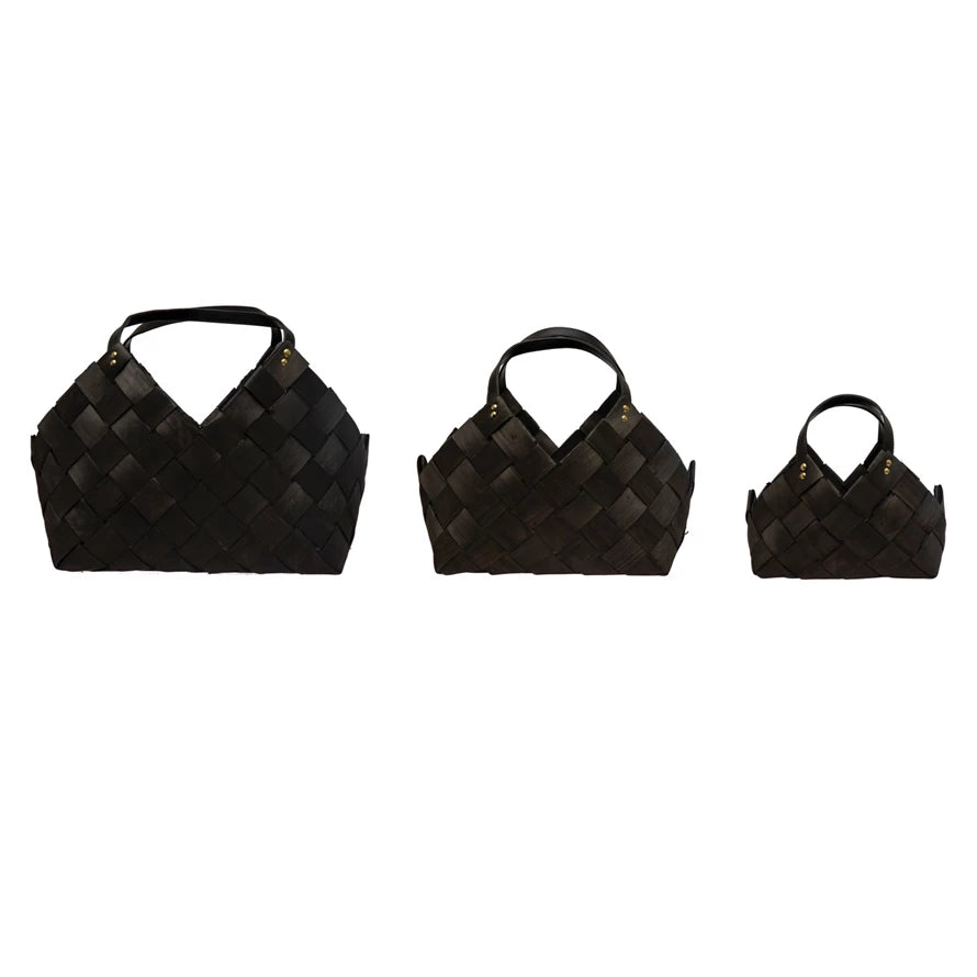 Black Woven Handled Baskets
