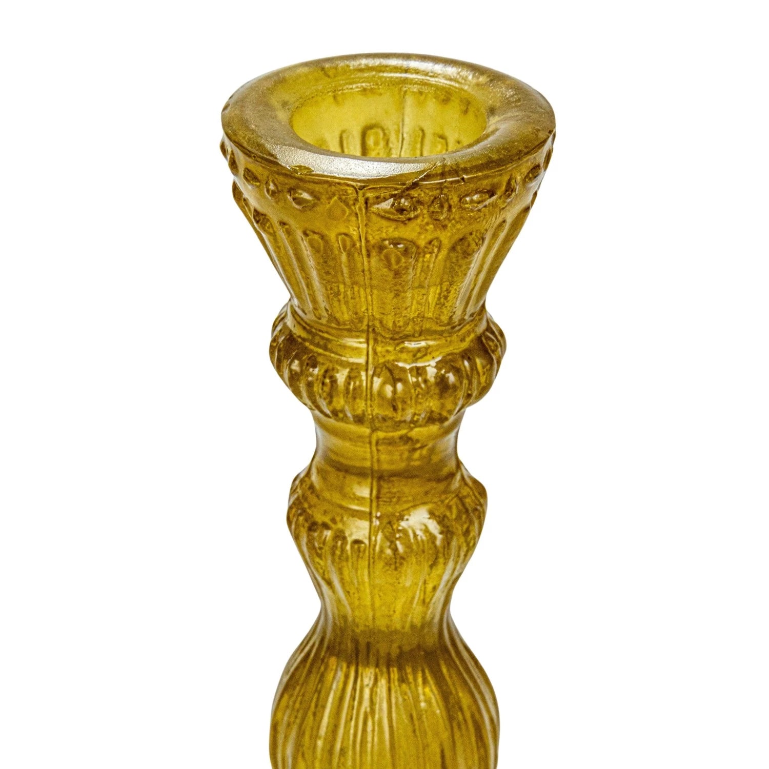 Chartreuse Glass Taper Holder