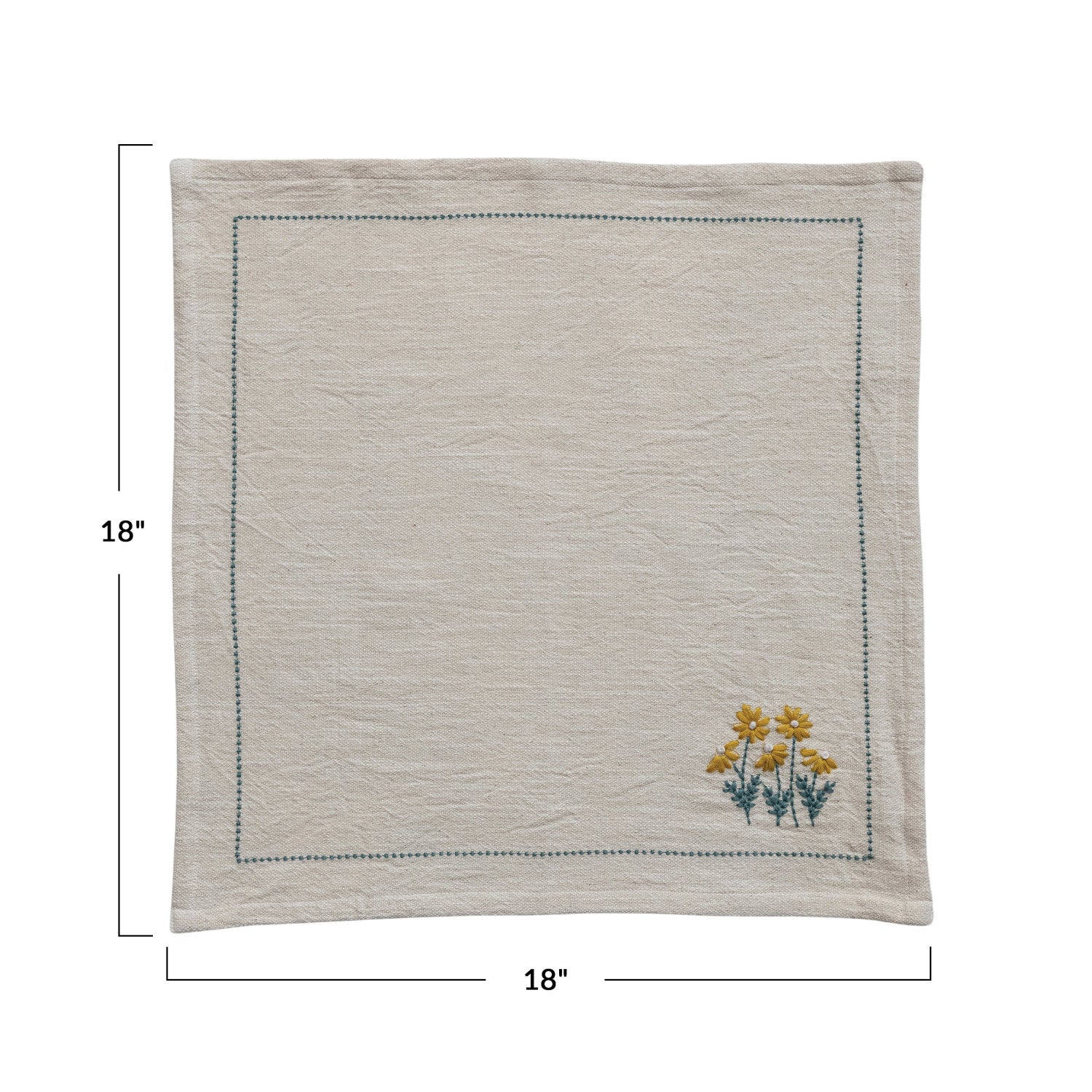 Hand-Embroidered Cotton Napkins