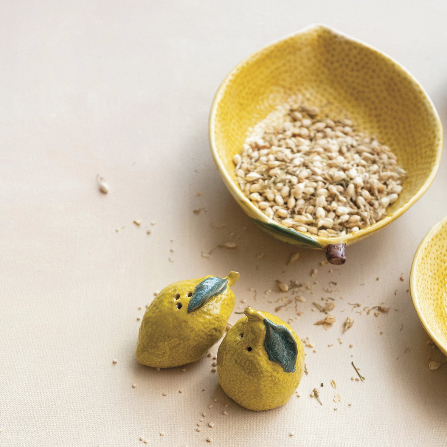 Lemon Shaped Salt & Pepper Shakers